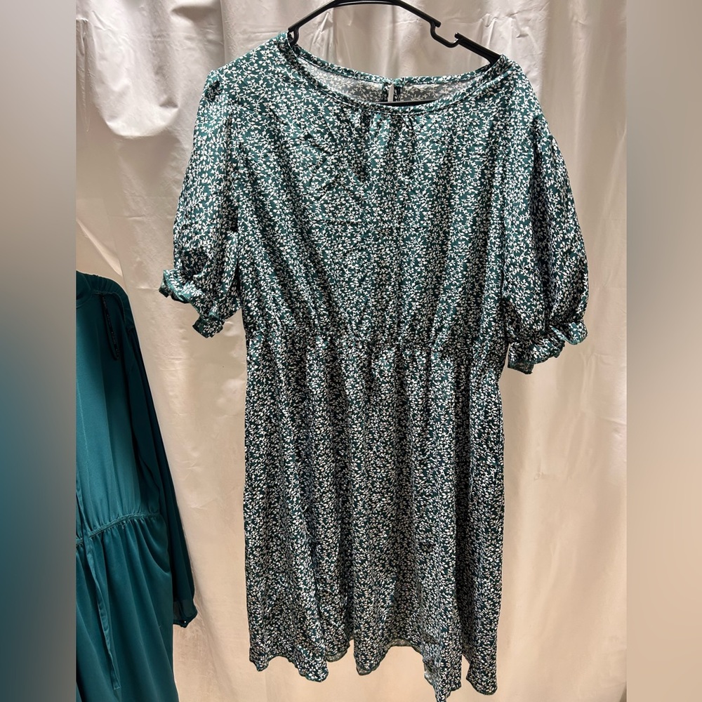 green and white summer dress